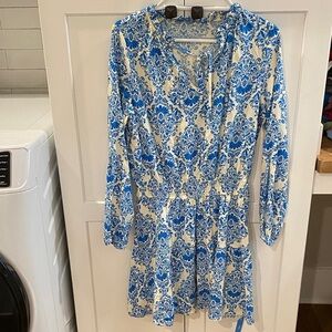 Cupshe Blue & White Floral Dress